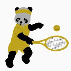 打网球的熊猫