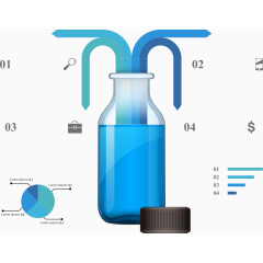 矢量瓶子和箭头