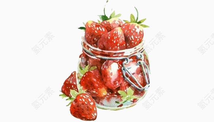 密封罐中的草莓