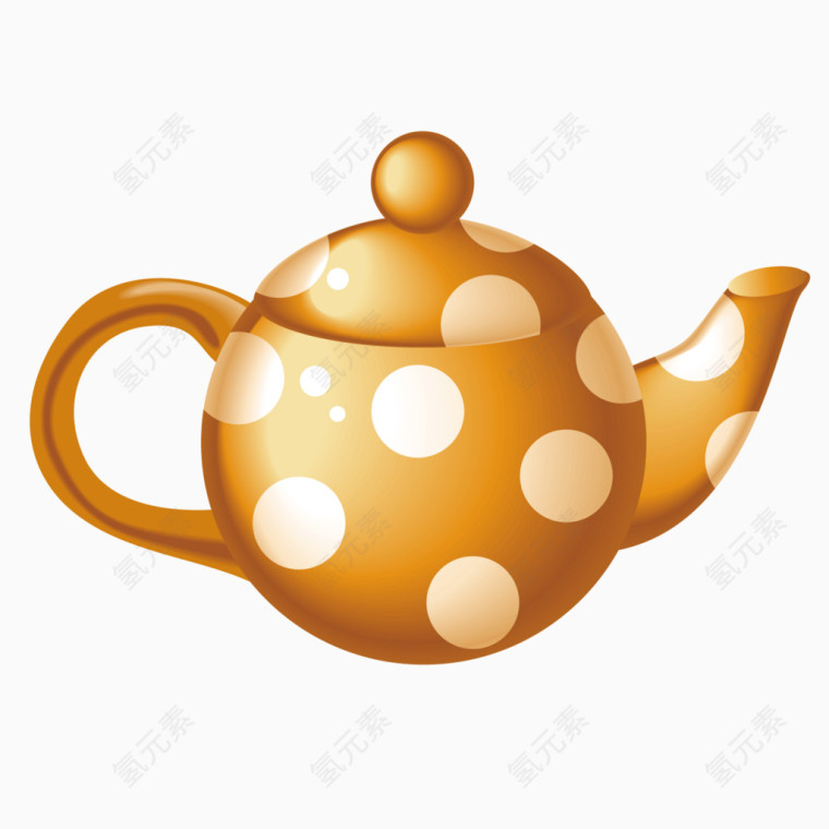矢量印花陶瓷茶壶