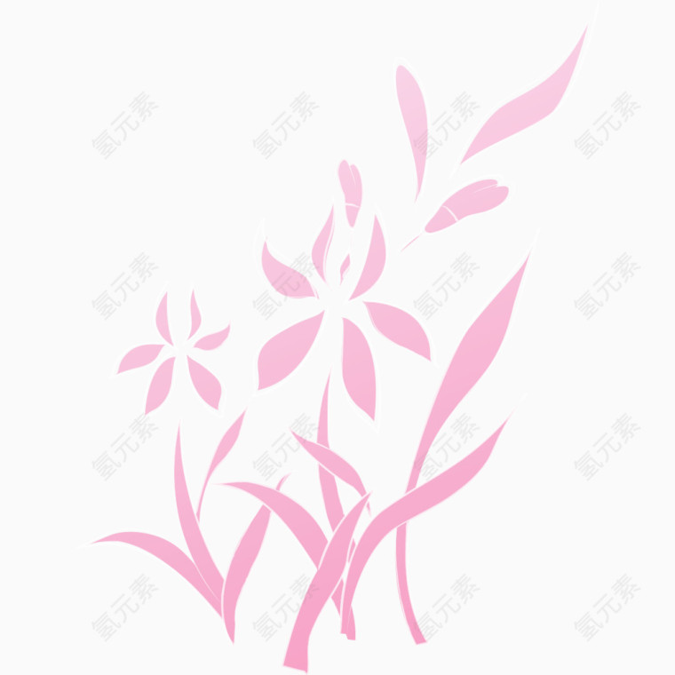 时尚粉红花草装饰
