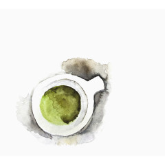 矢量绿色油画装饰绿茶抽象