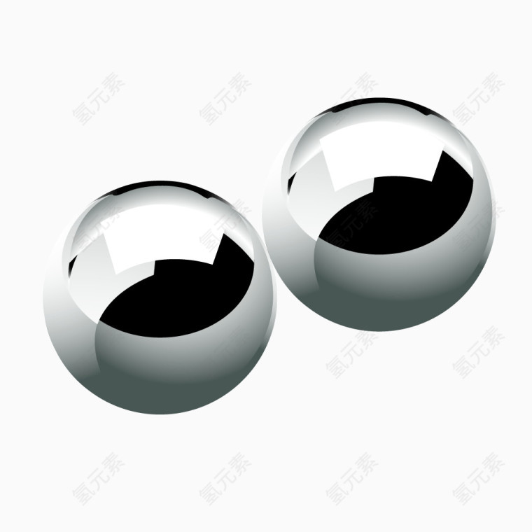 黑白质感立体金属圆球