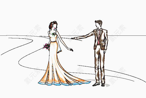 结婚插画