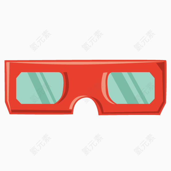 矢量卡通3D眼镜
