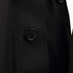 黑色长袖双排扣风衣外套
