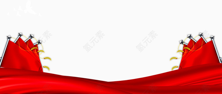 红色红旗装饰边框
