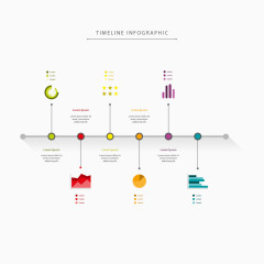 时间轴图表在简约风格图片下载