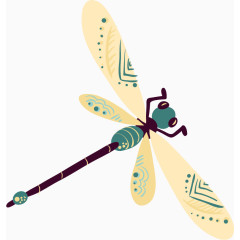 矢量蜻蜓装饰图案免扣素材