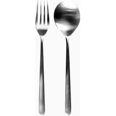 灰色勺子叉子