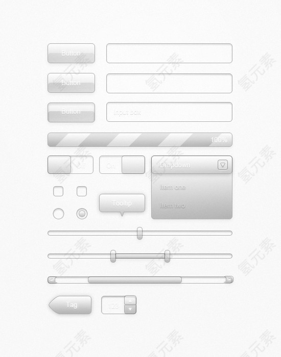 半透明ui工具按钮设计PSD源文件