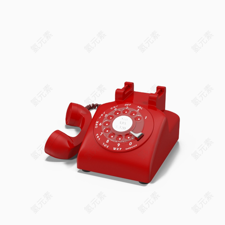红色旋转式电话