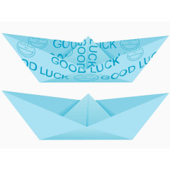 蓝色折纸船