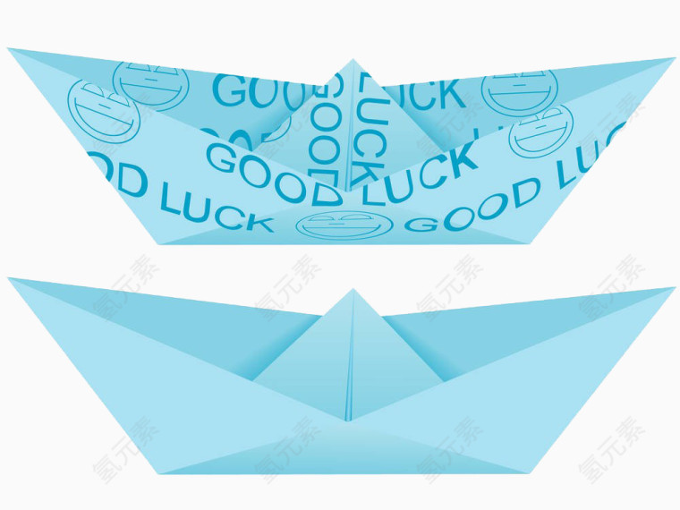 蓝色折纸船