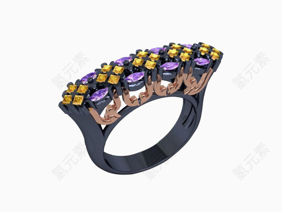 紫罗兰花瓣装饰戒指