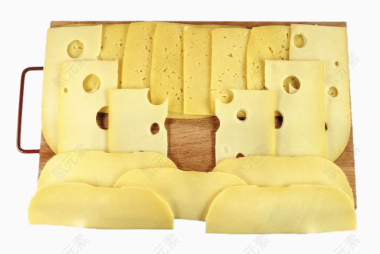 砧板上的大块奶酪片