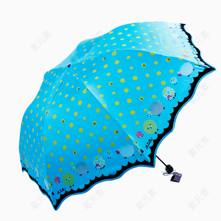 蓝色折叠雨伞