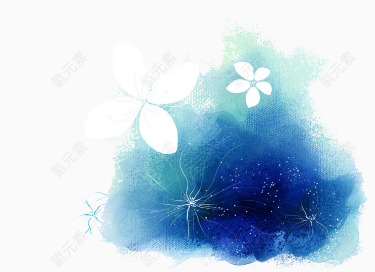 深蓝花卉图片素材