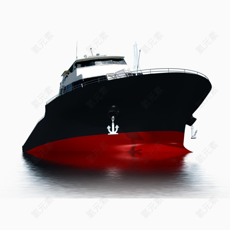红黑色轮船免抠素材