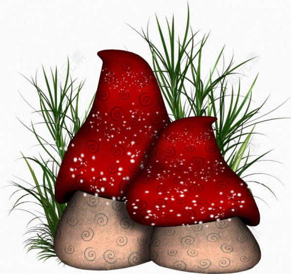 色彩鲜艳的大蘑菇免扣素材