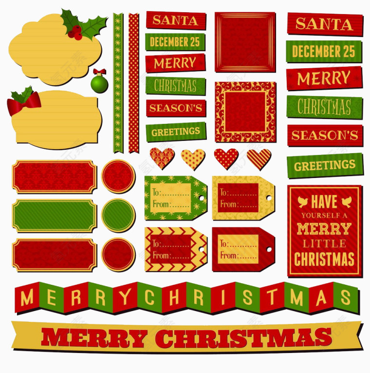 圣诞节标签logo素材