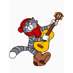 弹吉他的小猫