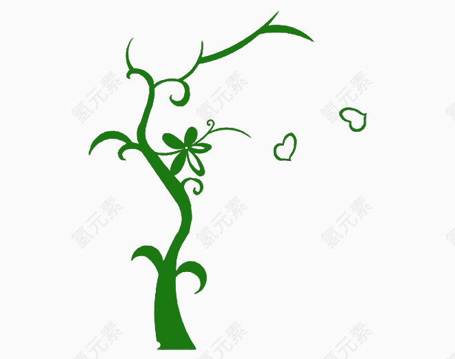 用作背景装饰的绿色树苗