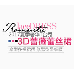 3D蔷薇蕾丝裙文字排版