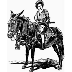 矢量骑在马匹上的女性