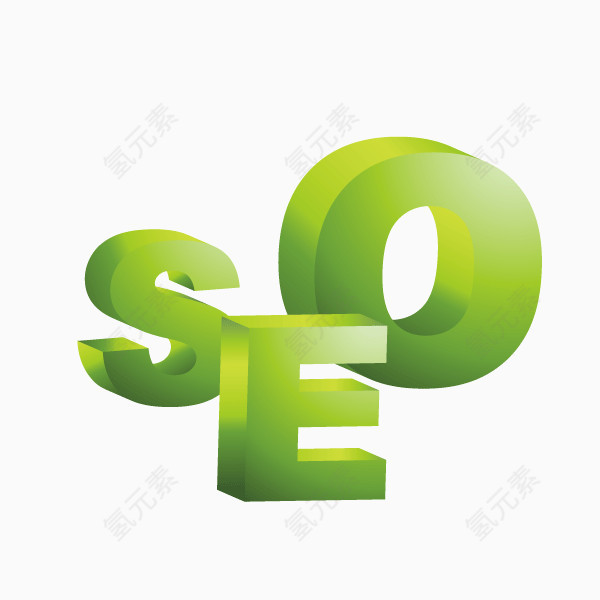 绿 SEO 字体  立体字 海报banner字体