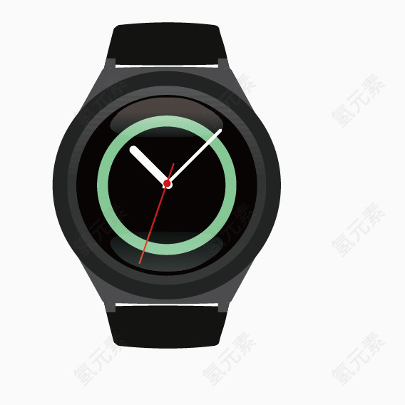 黑绿色智能科技手表