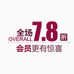 全场7.8折促销文字