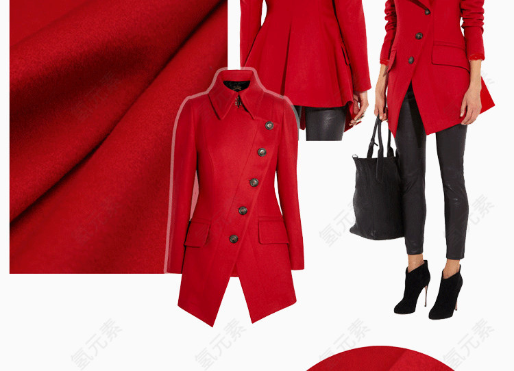 红色布料大衣