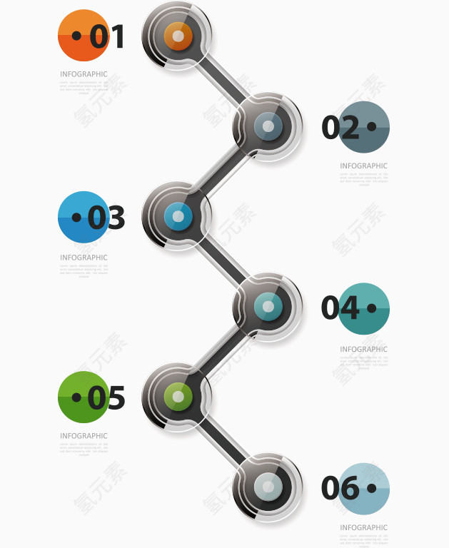 矢量PPT数字图表统计