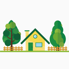 绿色植物中的小房子