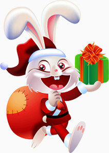 小兔子送礼欢乐图案