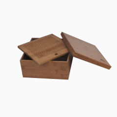 木头条纹箱子