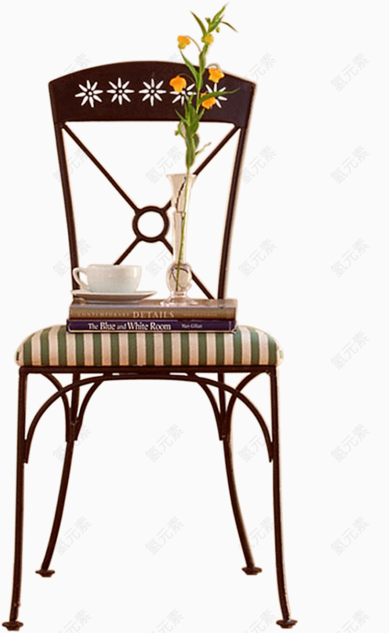 条纹铁制椅子