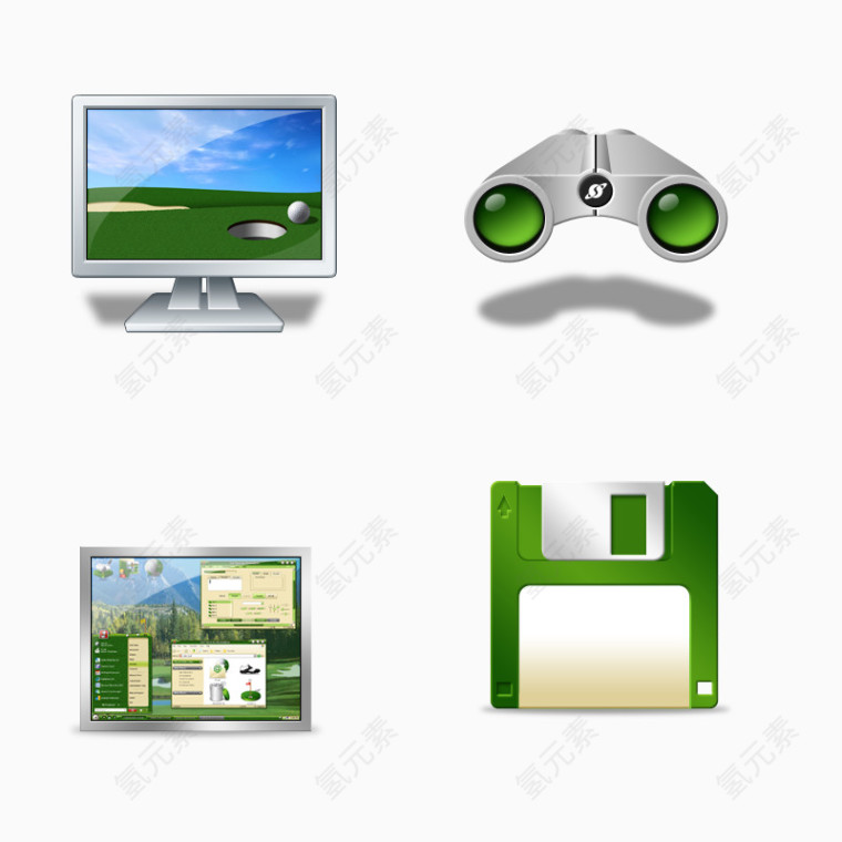 绿色电脑游戏图标