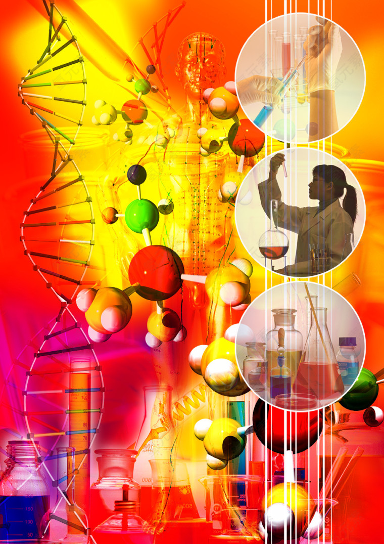 科技未来化学基因链的背景图