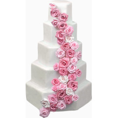 多层玫瑰花生日蛋糕