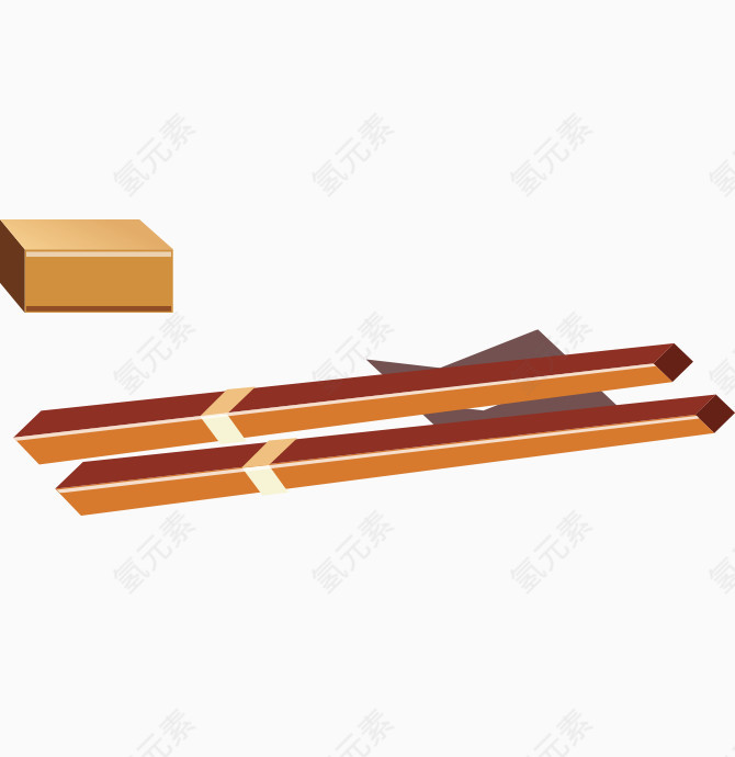 矢量木头筷子