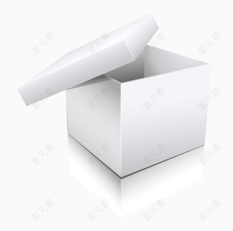 矢量立体拟真白色盒子