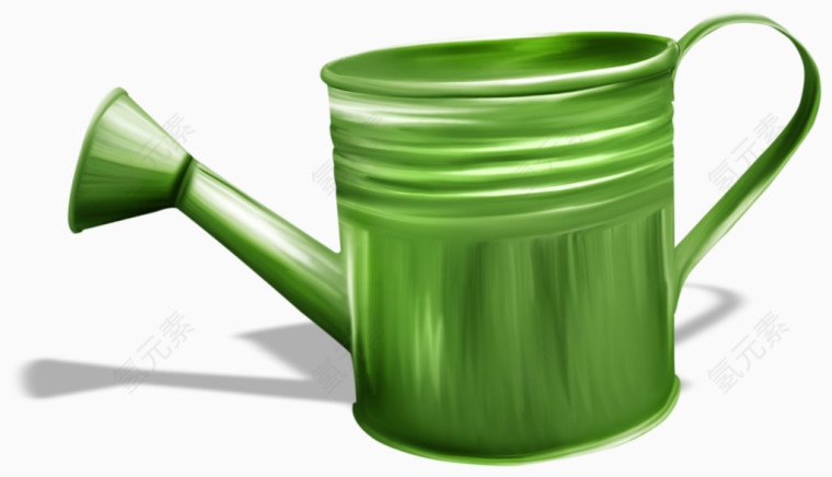 手绘绿色浇花壶