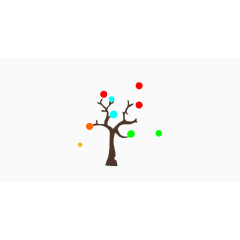 彩色小球树装饰背景
