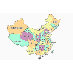 中国省区彩色分布图