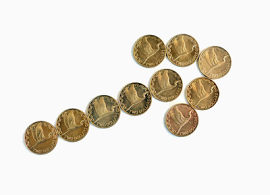 硬币组成的箭头