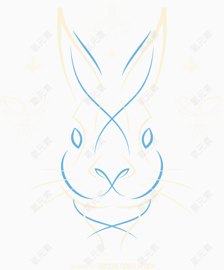 矢量线条设计兔兔