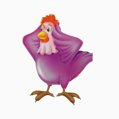 紫色的母鸡卡通图