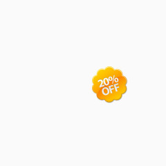 橙色折扣标签20% OFF